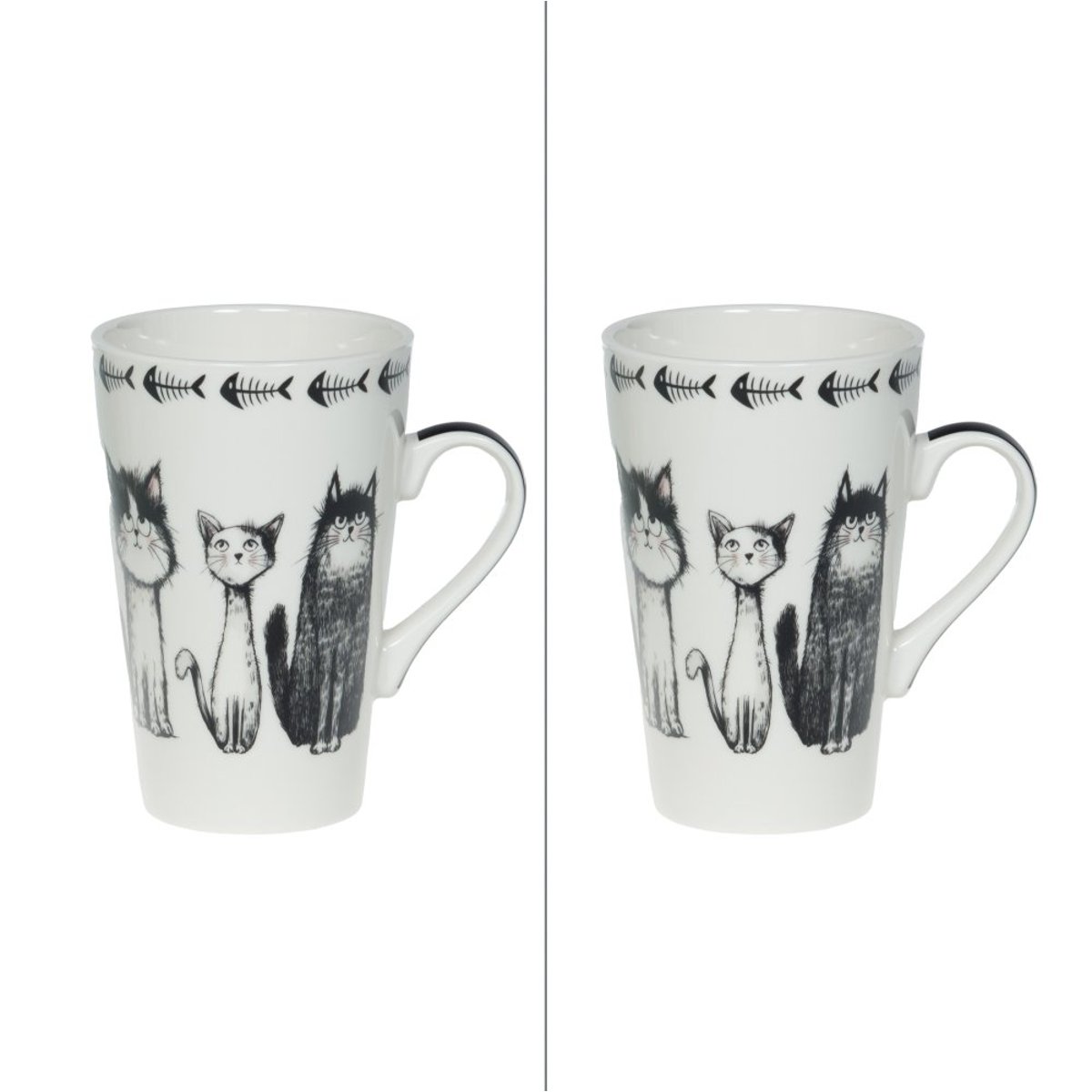 Coffret de 2 mugs Felix 46 cl noir, TABLE PASSION