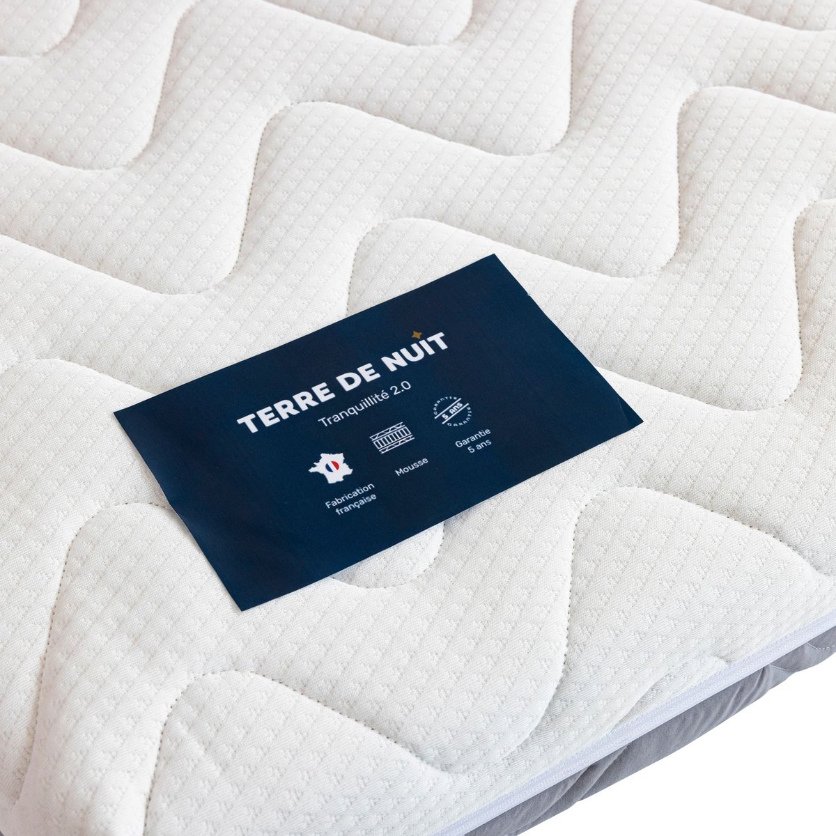 Matelas enfant mousse Tranquillité 2.0 blanc, TERRE DE NUIT