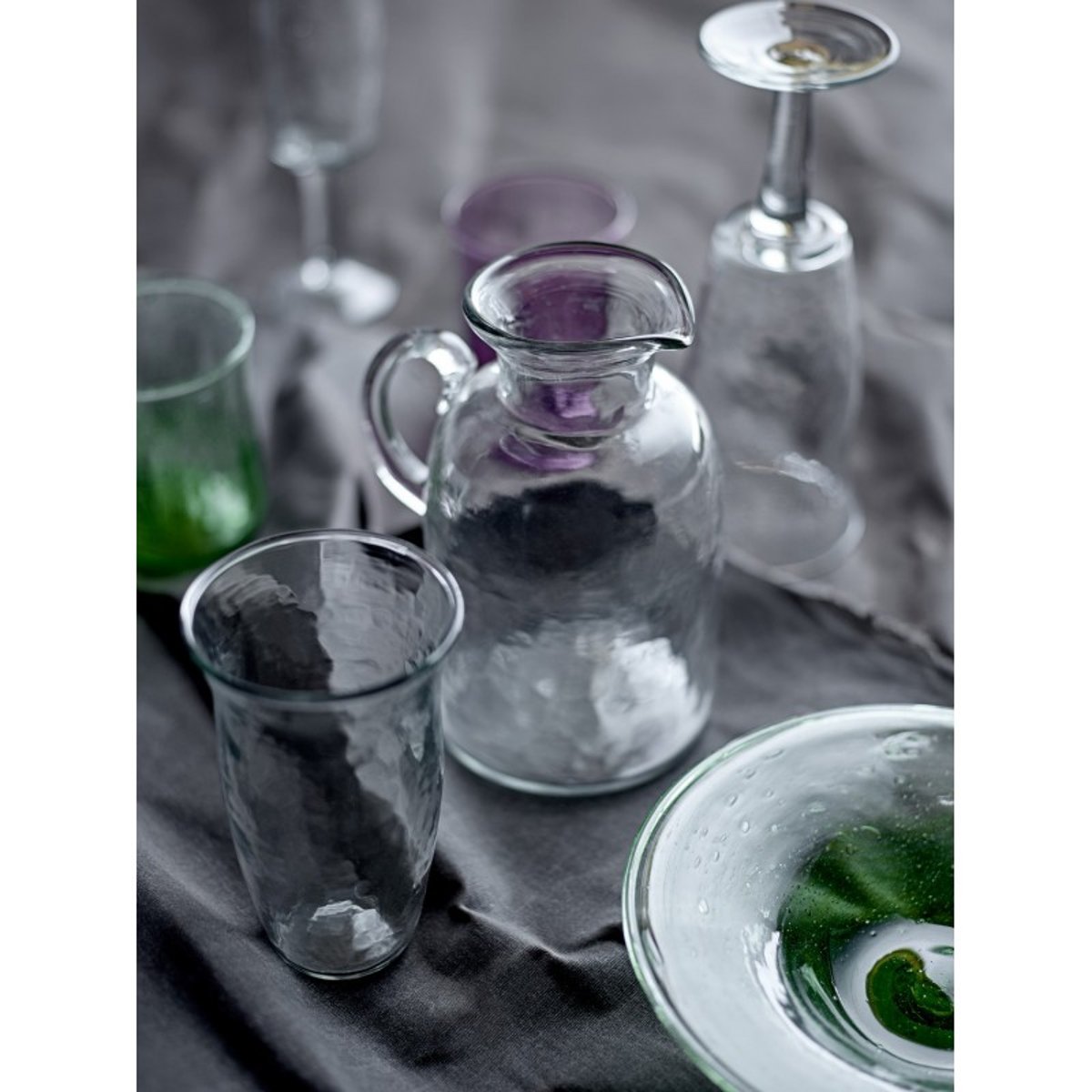 Verre à eau recyclé martelé  Asha set de 4 transparent, BLOOMINGVILLE