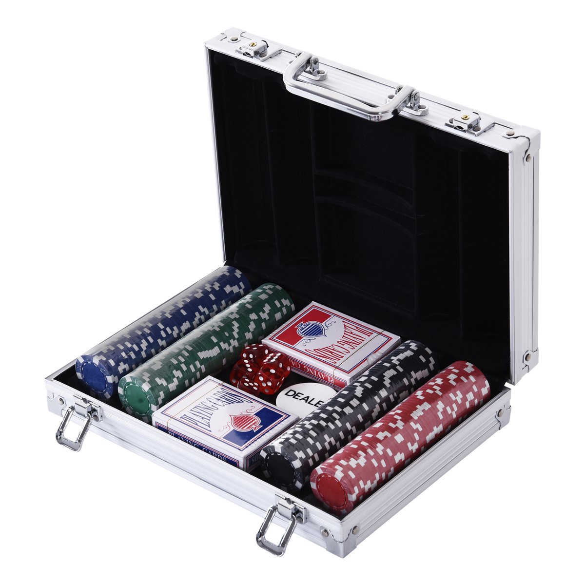 Jeu de jetons de poker Aluminium Aluminium aluminium, multicolore, HOMCOM