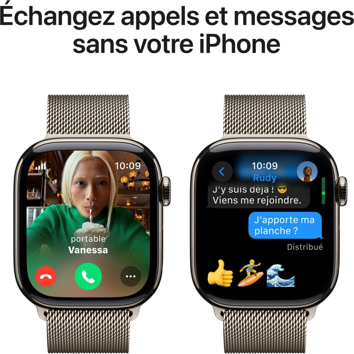 Montre connectée Serie 10 46mm Titane Naturel Loop Cell beige, APPLE