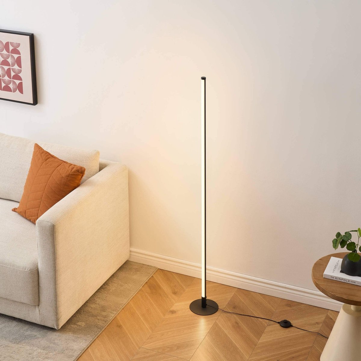 Lampadaire LED fin et minimaliste - SLOANE noir, KOSILUM