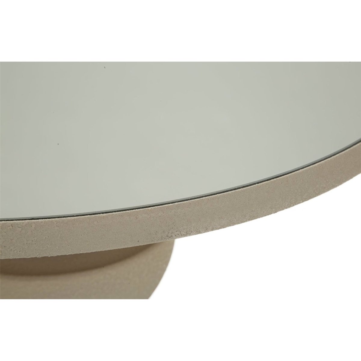 Table d'appoint en fer plateau miroir MODERN crème, RECOLLECTION