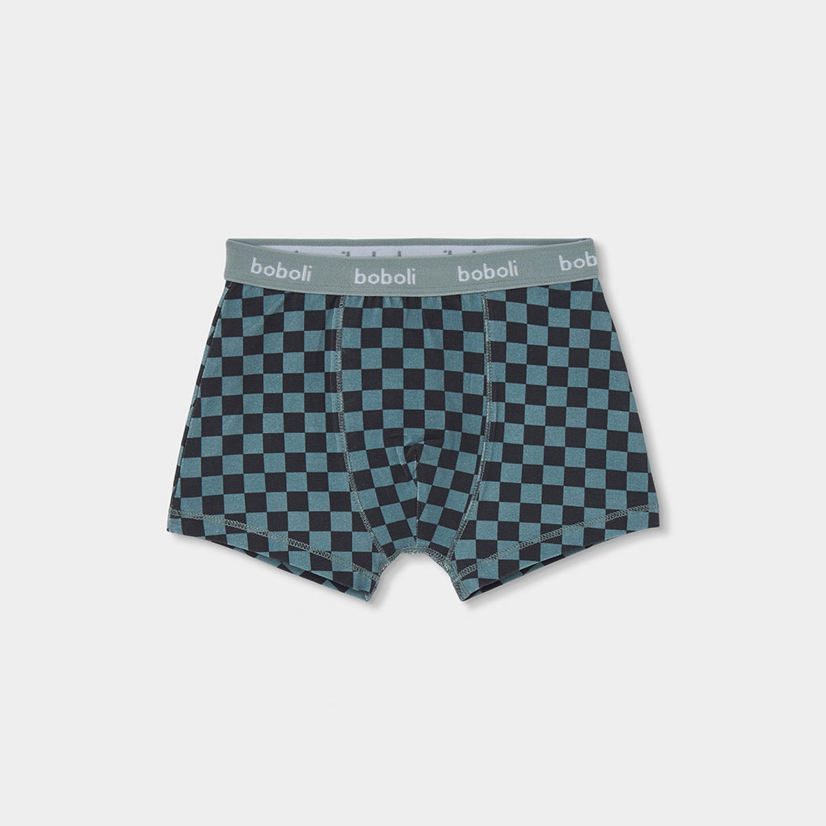 Lot 3 boxers garçon imprimé carreaux vert, BOBOLI
