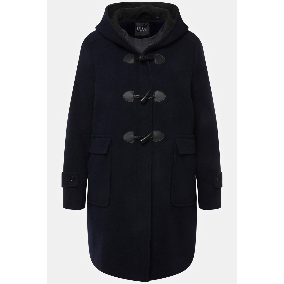 Duffle-coat en laine mélangée marine, ULLA POPKEN
