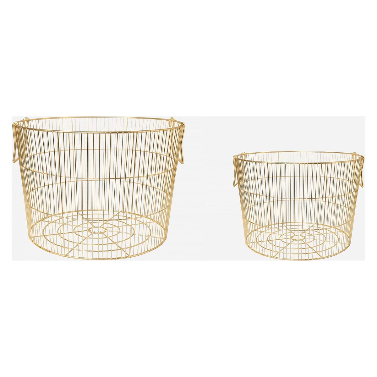 Lot de 2 paniers de rangement en métal ALO doré, HABITAT