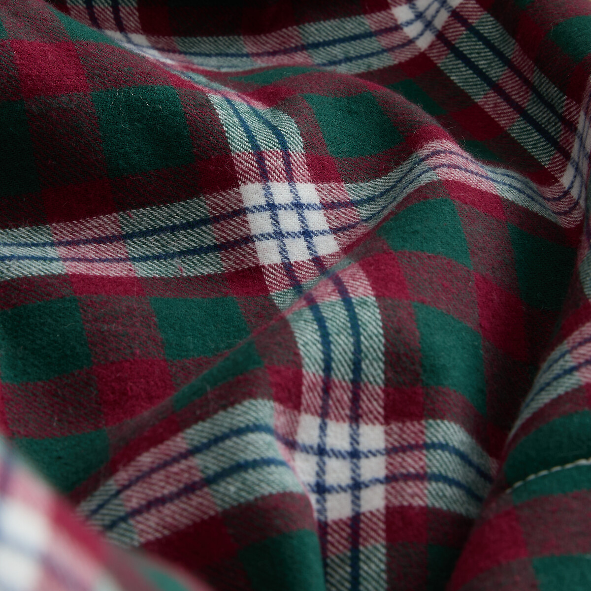 Plaid sherpa et flanelle, LUNAY vert/rouge, LA REDOUTE INTERIEURS