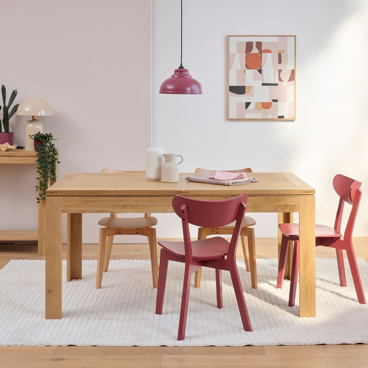 Chaises scandinaves en bois laqué (lot de 2) - LETA bordeaux, HELLIN, DEPUIS 1862