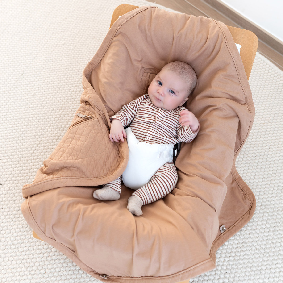 Nid d'ange bébé poussette et siège auto été - Matelassé léger beige, BEMINI