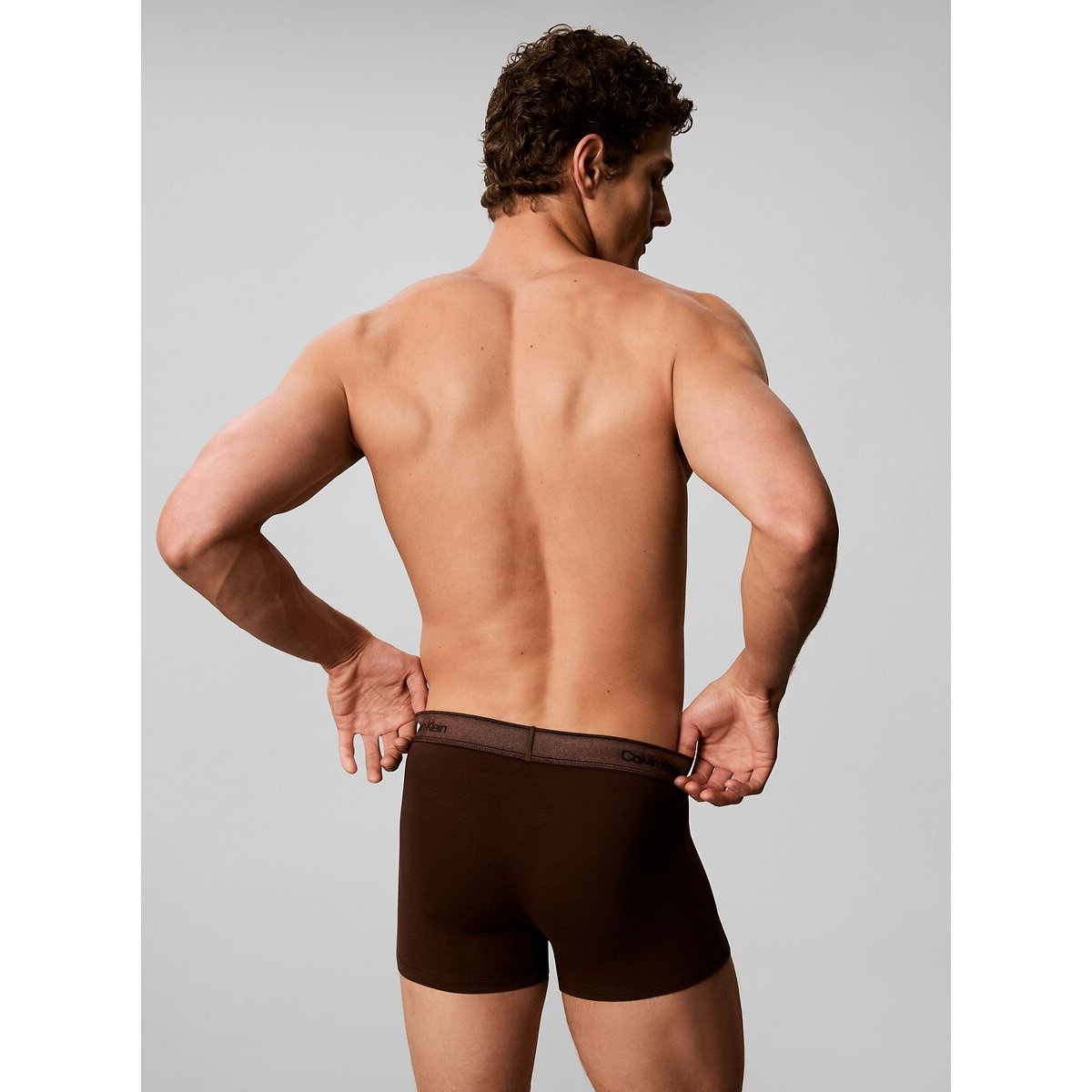 Lot de 3 caleçons, Icon Cotton Stretch noir + marron + beige, CALVIN KLEIN UNDERWEAR
