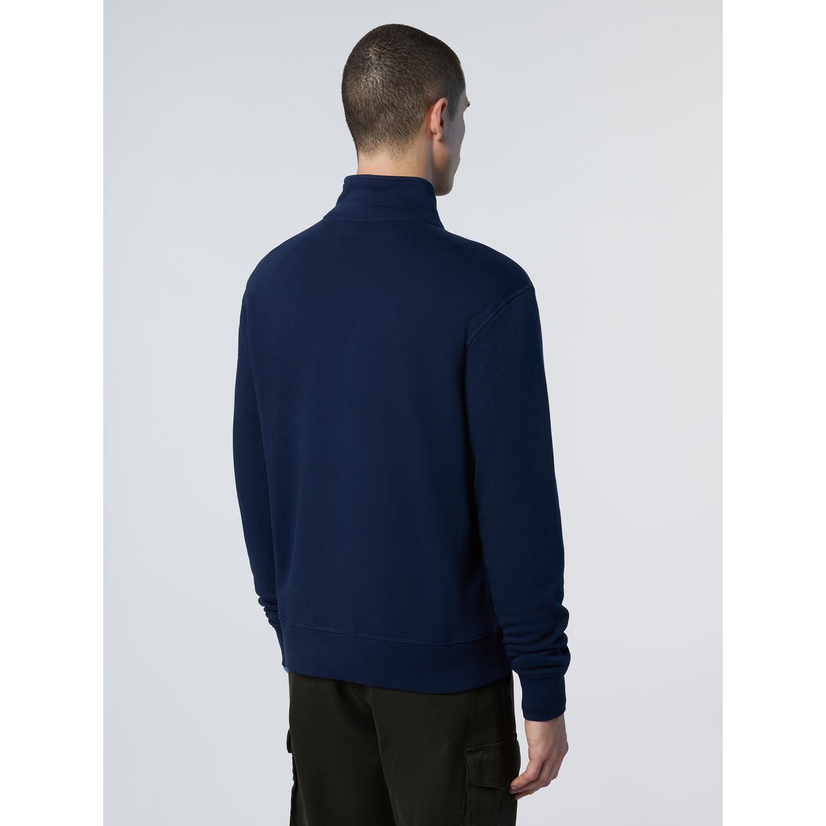 Sweat-shirt zippé avec écusson logo bleu marine, NORTH SAILS