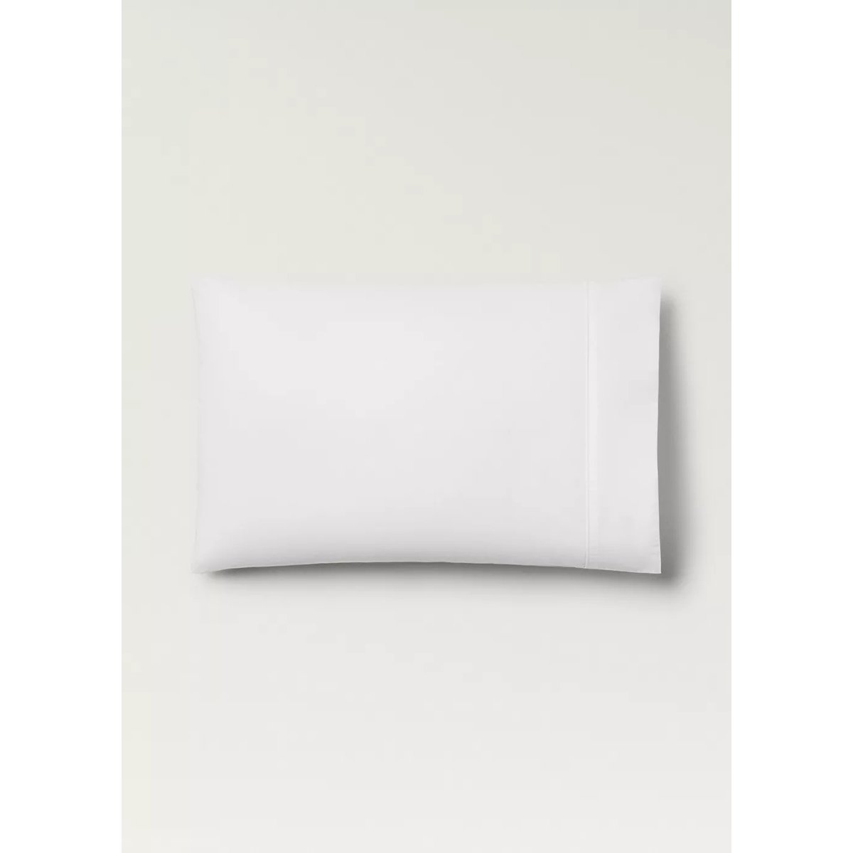 Deux taies d'oreiller percale de coton 500 fils détail passepoilé arrondi 50x75 cm blanc, MANGO HOME