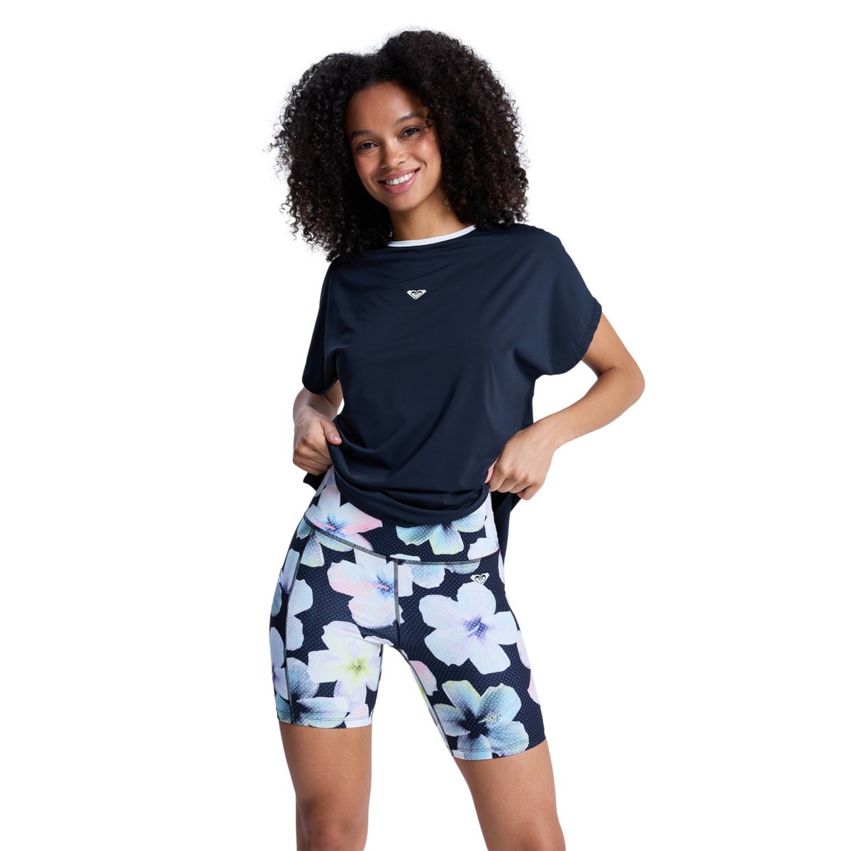 Short Biker de sport HEART INTO IT BIKER PT. noir anthracite im fleur real, ROXY