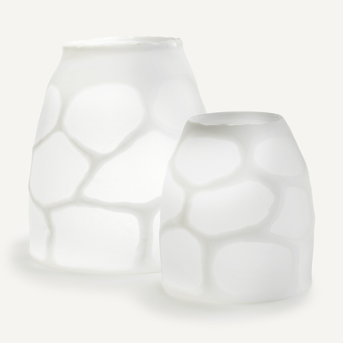 Arca Frosted Glass Vase, H28cm white, AM.PM