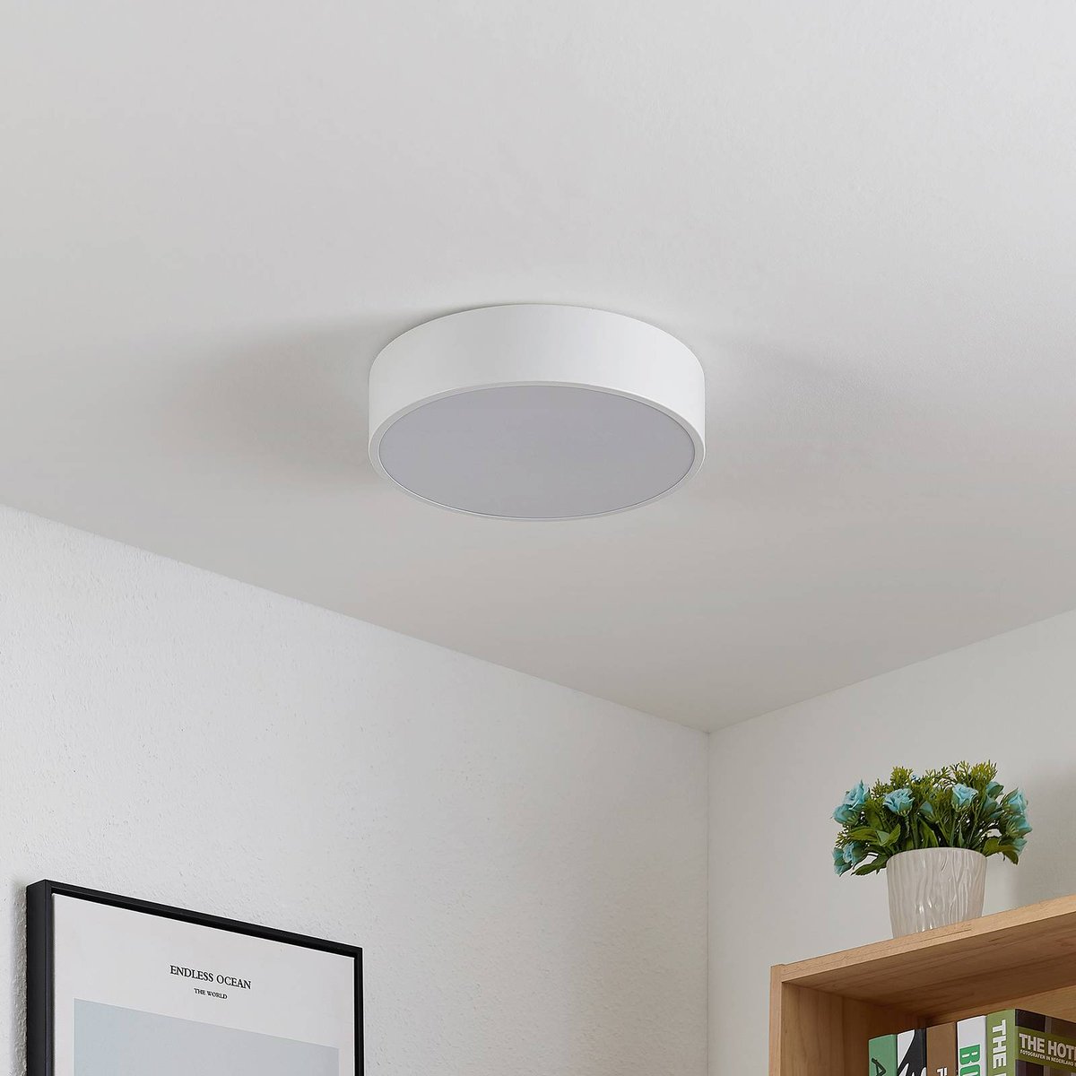 Plafonnier  moderneLED, Simera blanc, LINDBY