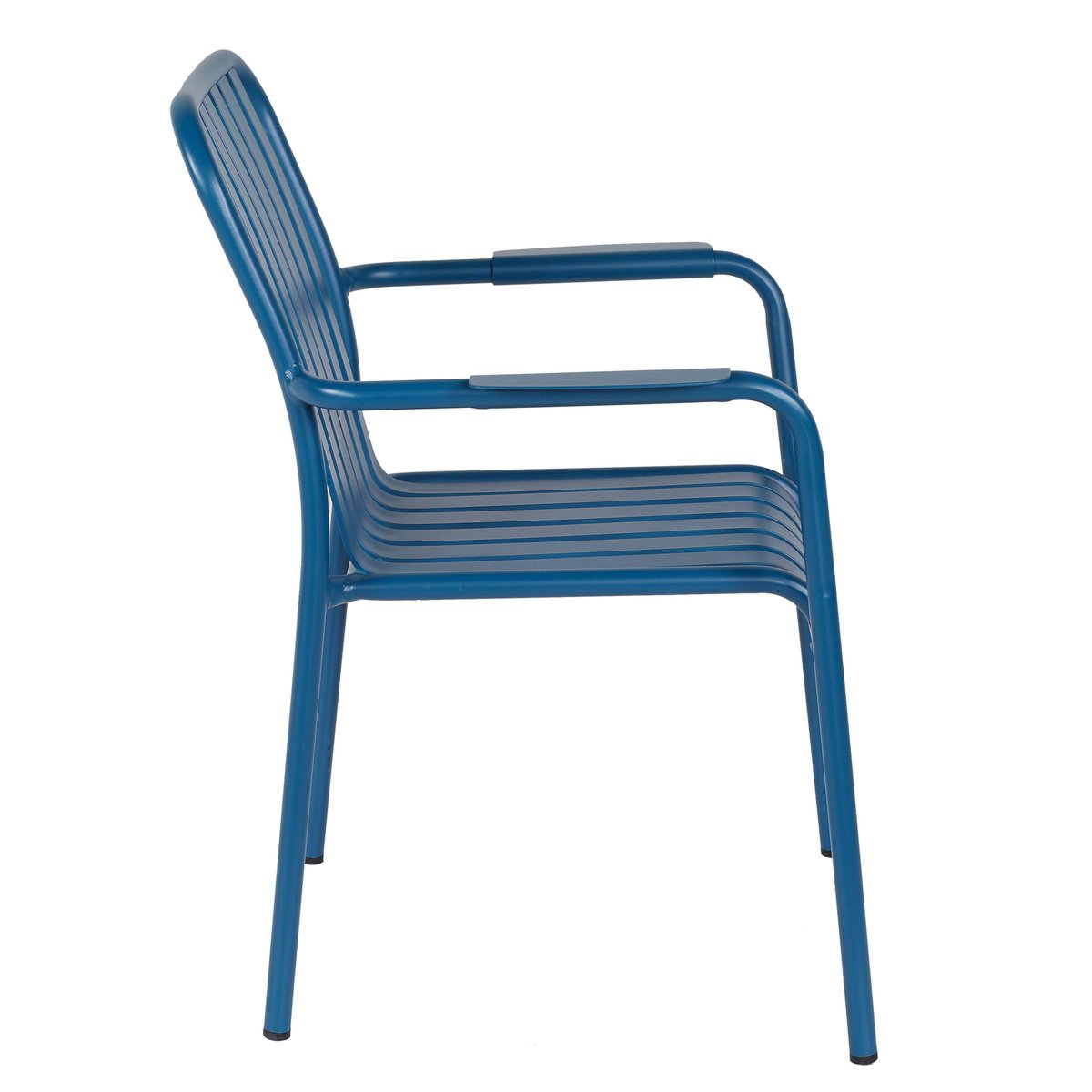 Chaise de terrasse avec accoudoirs en aluminium, FARO bleu foncé, OVIALA