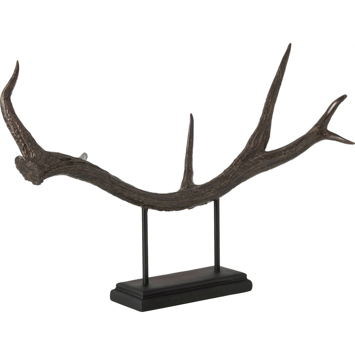 Bois de cerf décoratif sur socle noir, RECOLLECTION