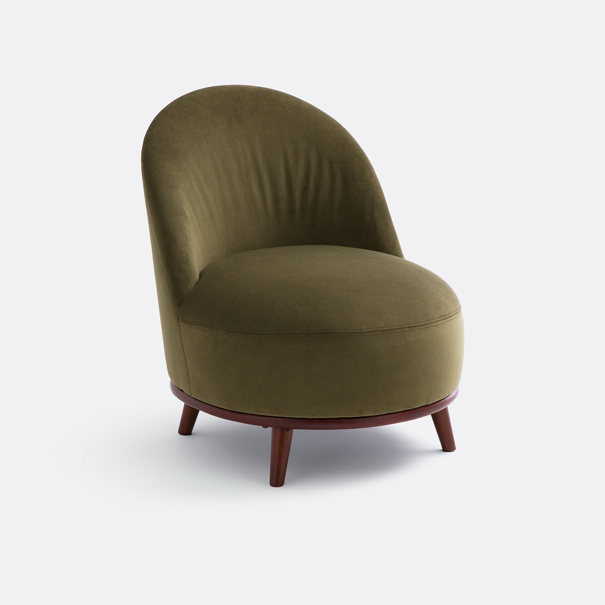 Fauteuil lounge velours, Luly olive, LA REDOUTE INTERIEURS