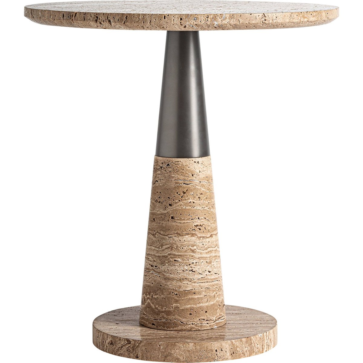 Table d'appoint ronde en marbre style vintage beige marbre naturel élégant, RECOLLECTION