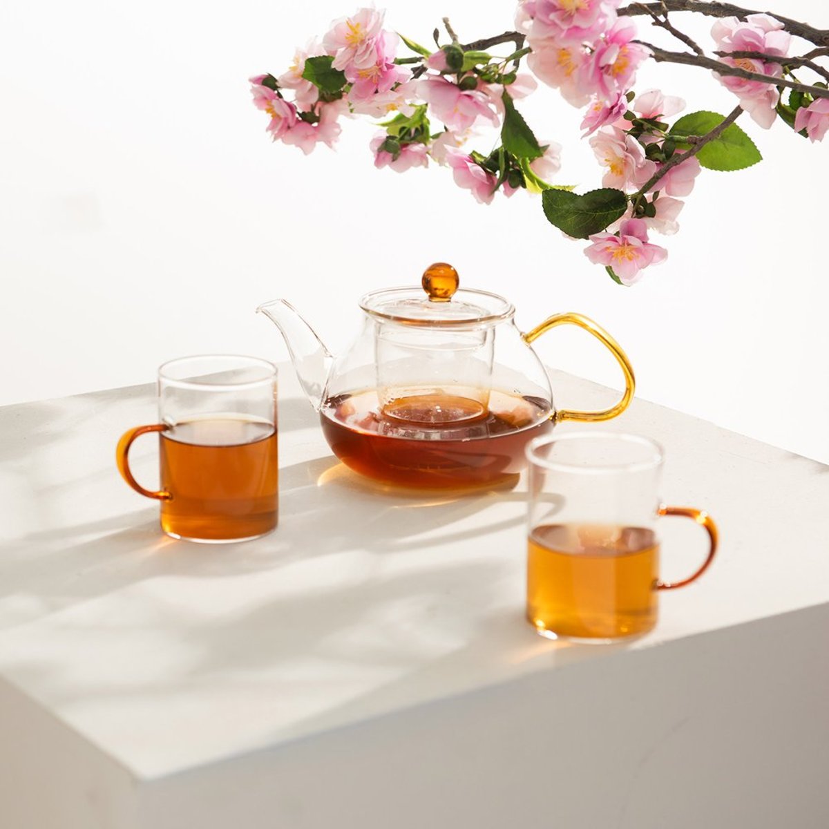 Coffret Théière avec 2 tasses Jaune 70 cl-ZENYA transparent / cristal, TABLE PASSION