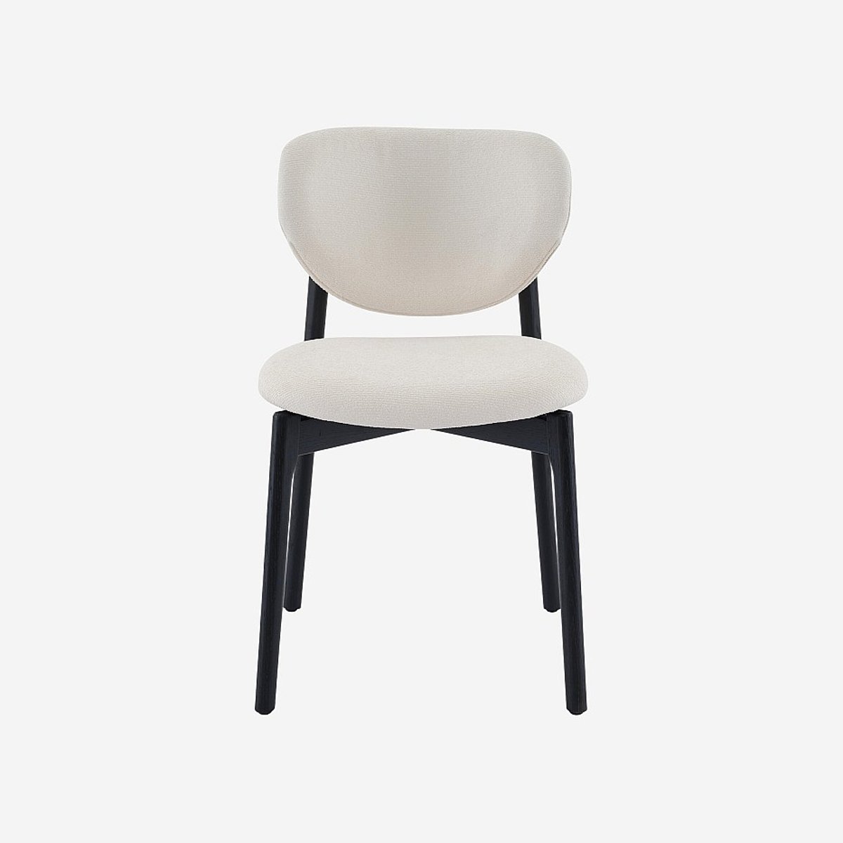 Lot de 2 chaises en tissu texturé et chêne massif noir AZMA beige, HABITAT