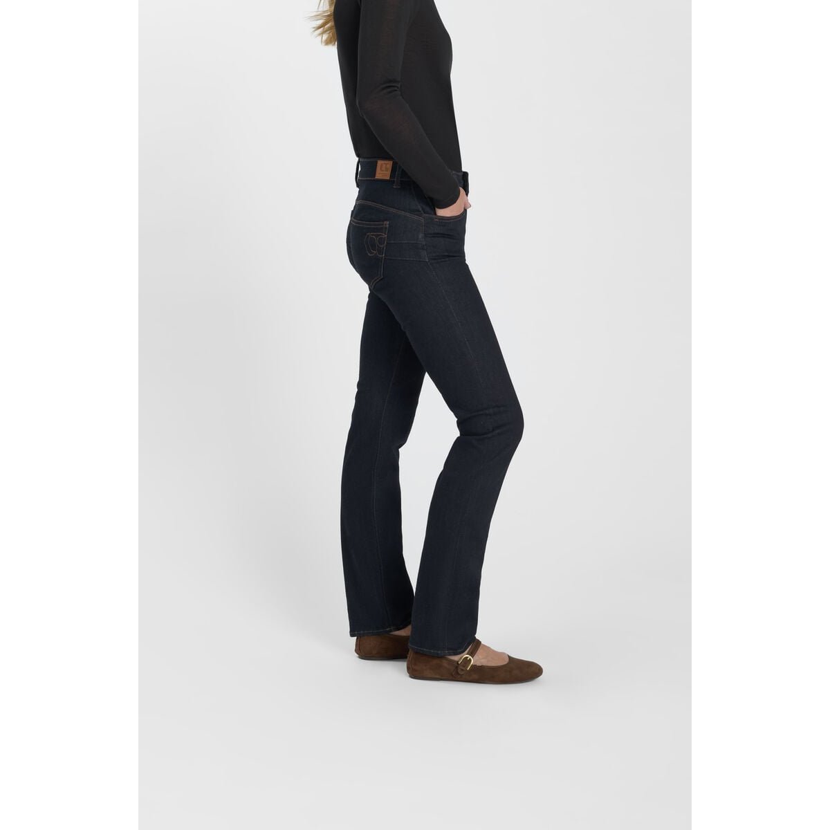 Jeans push-up droite taille haute PULP, longueur 34 blue, LE TEMPS DES CERISES