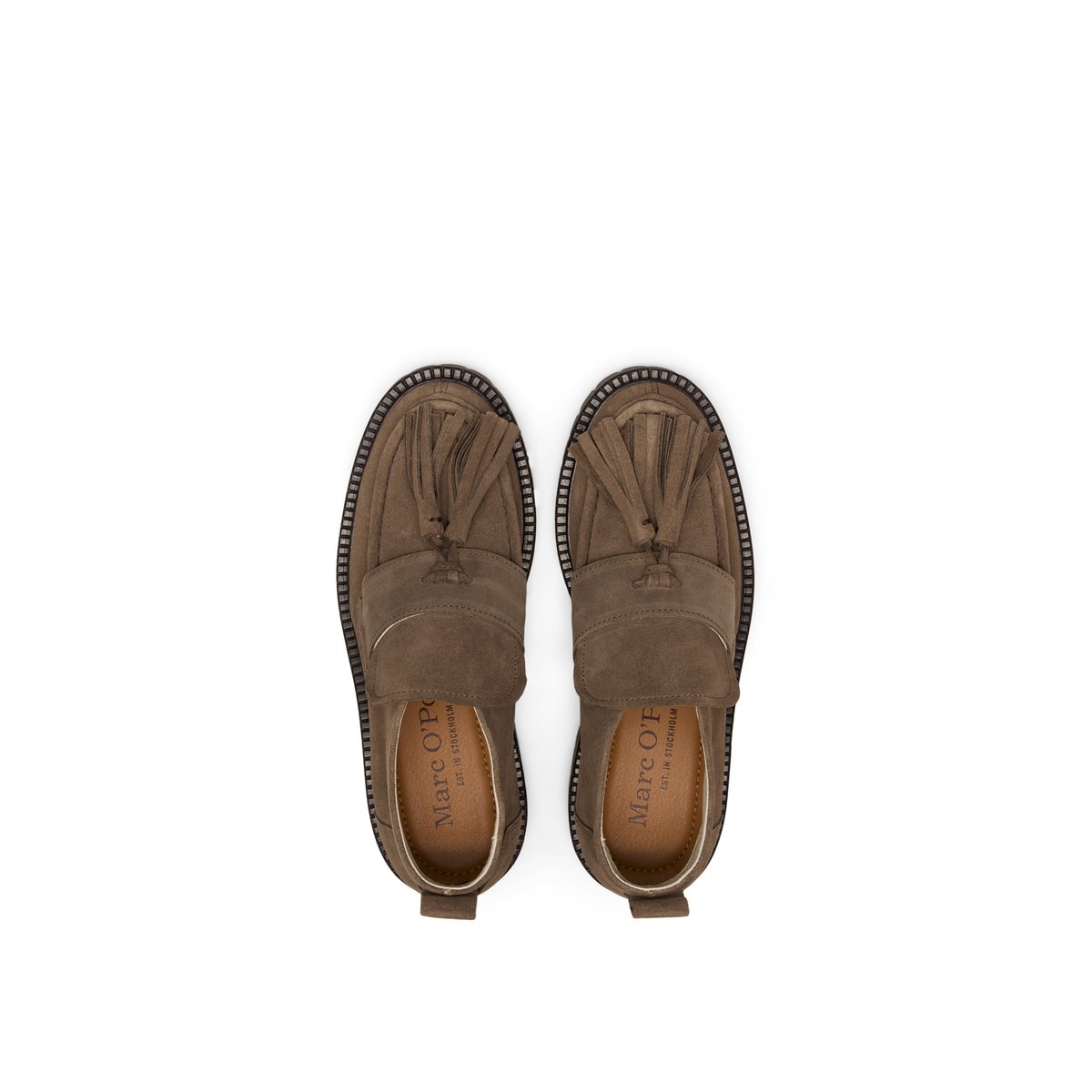 Mocassins montants modèle Phia en cuir velours huilé marron clair, MARC O'POLO