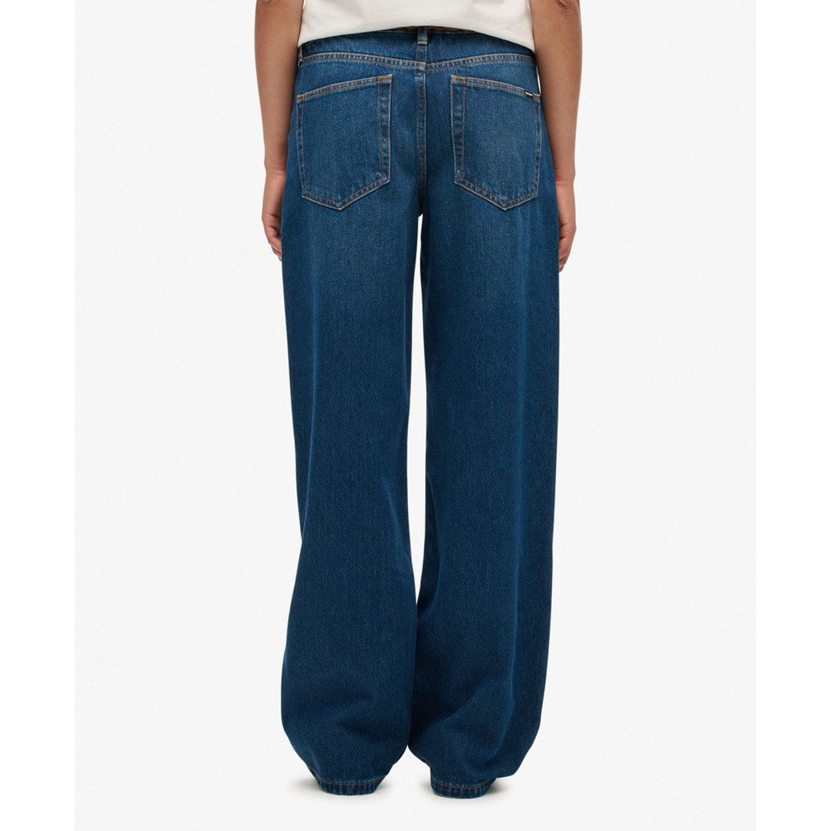 Jean Large en Coton Bio Taille Moyenne denim indigo profond, SUPERDRY