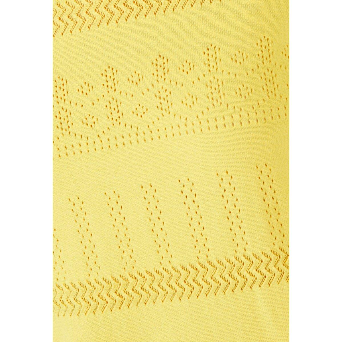 Pull ajouré en coton majoritaire jaune paille, DAMART