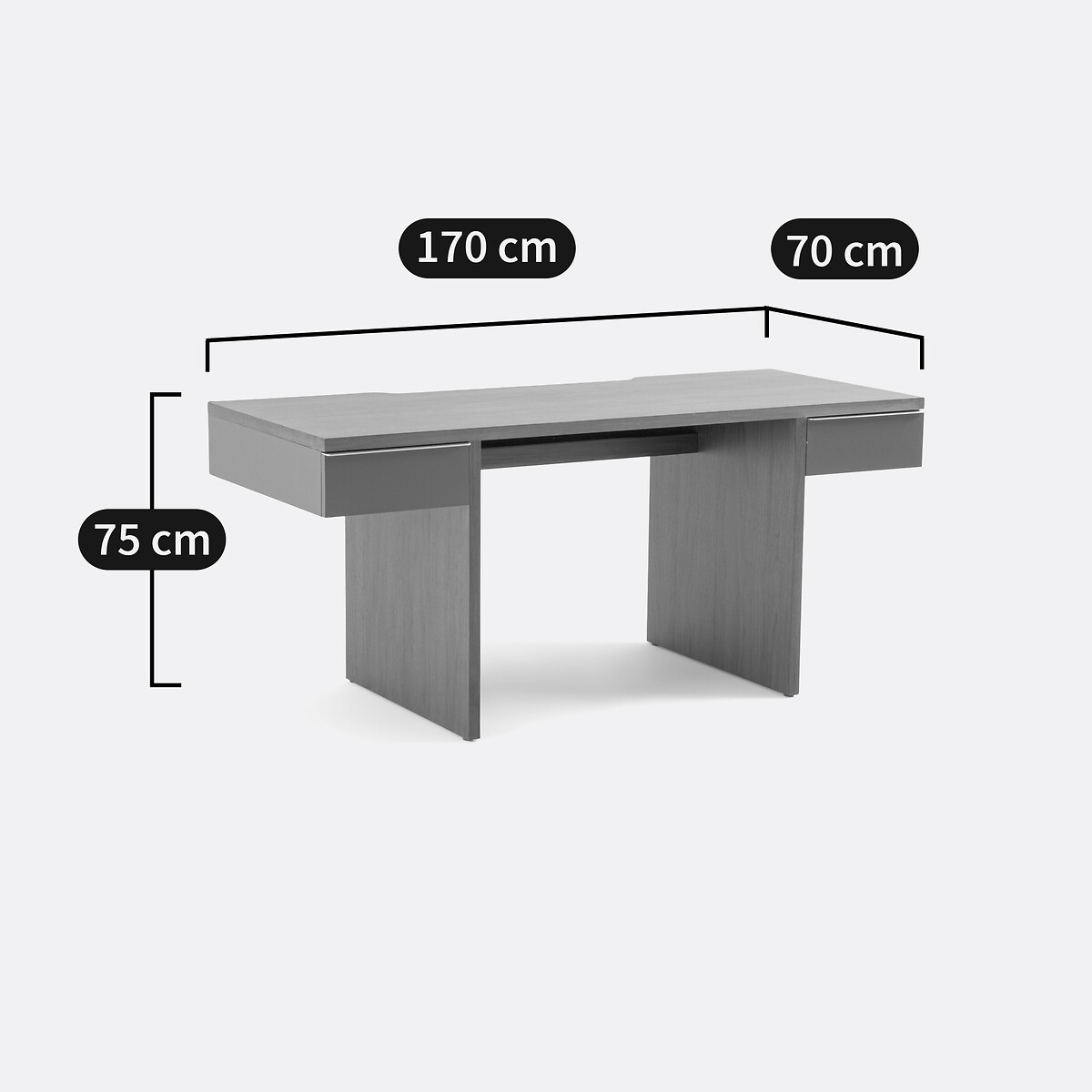 XL-Schreibtisch Siem mit 2 Schubladen plaqué noyer, LA REDOUTE INTERIEURS