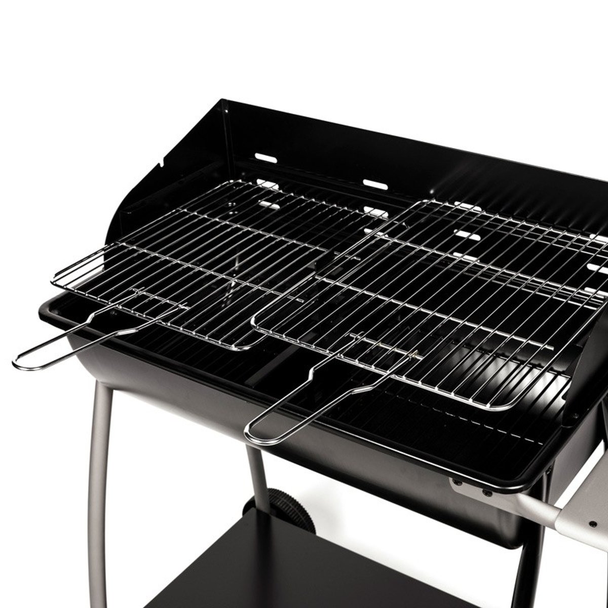 Barbecue à charbon avec deux foyers noir, SOMAGIC