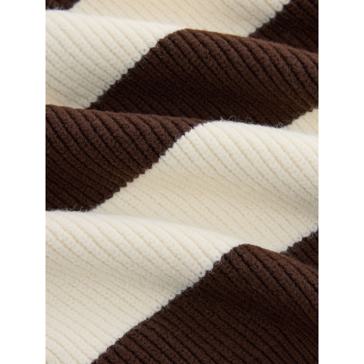 Polo de rugby rayé en maille marron/crème, NEXT