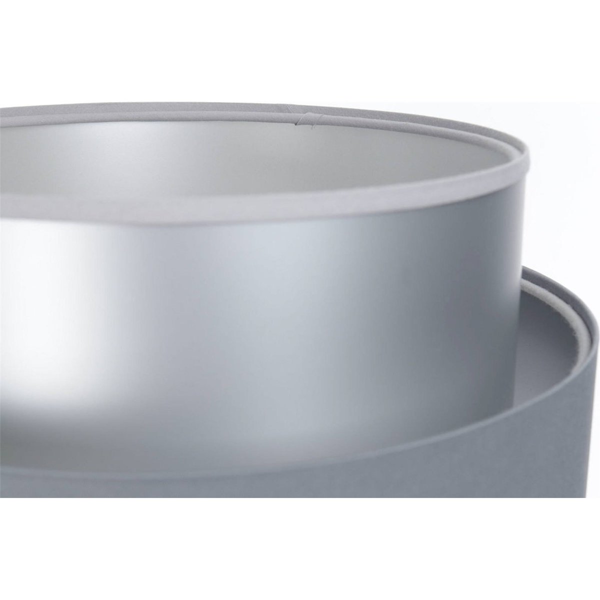 Lampe à poser ronde en tissu, DUO ELLEGANT gris satin avec intérieur argenté, BPS KONCEPT