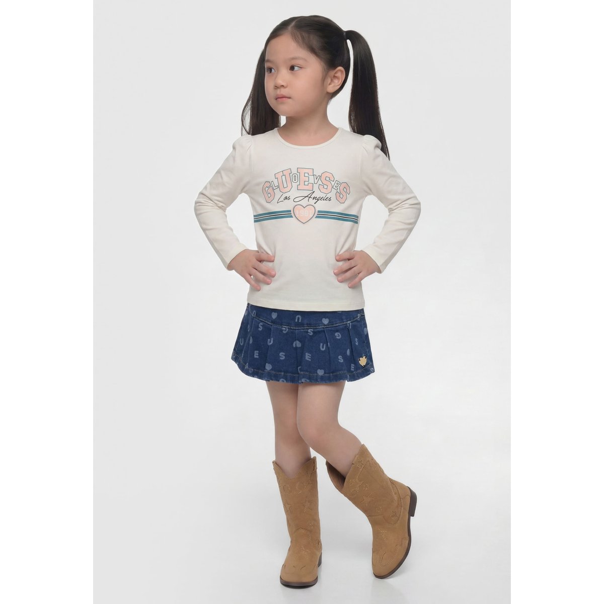 T-Shirt Avec Logo Imprimé blanc, GUESS KIDS