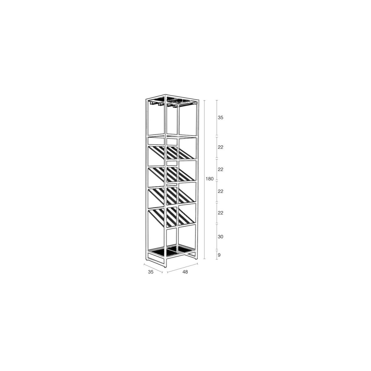 Rangement bar en métal H 180 - CANTOR noir, DUTCHBONE