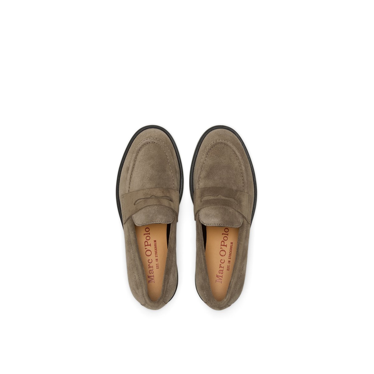 Mocassins  Paula en cuir velours huilé marron clair, MARC O'POLO
