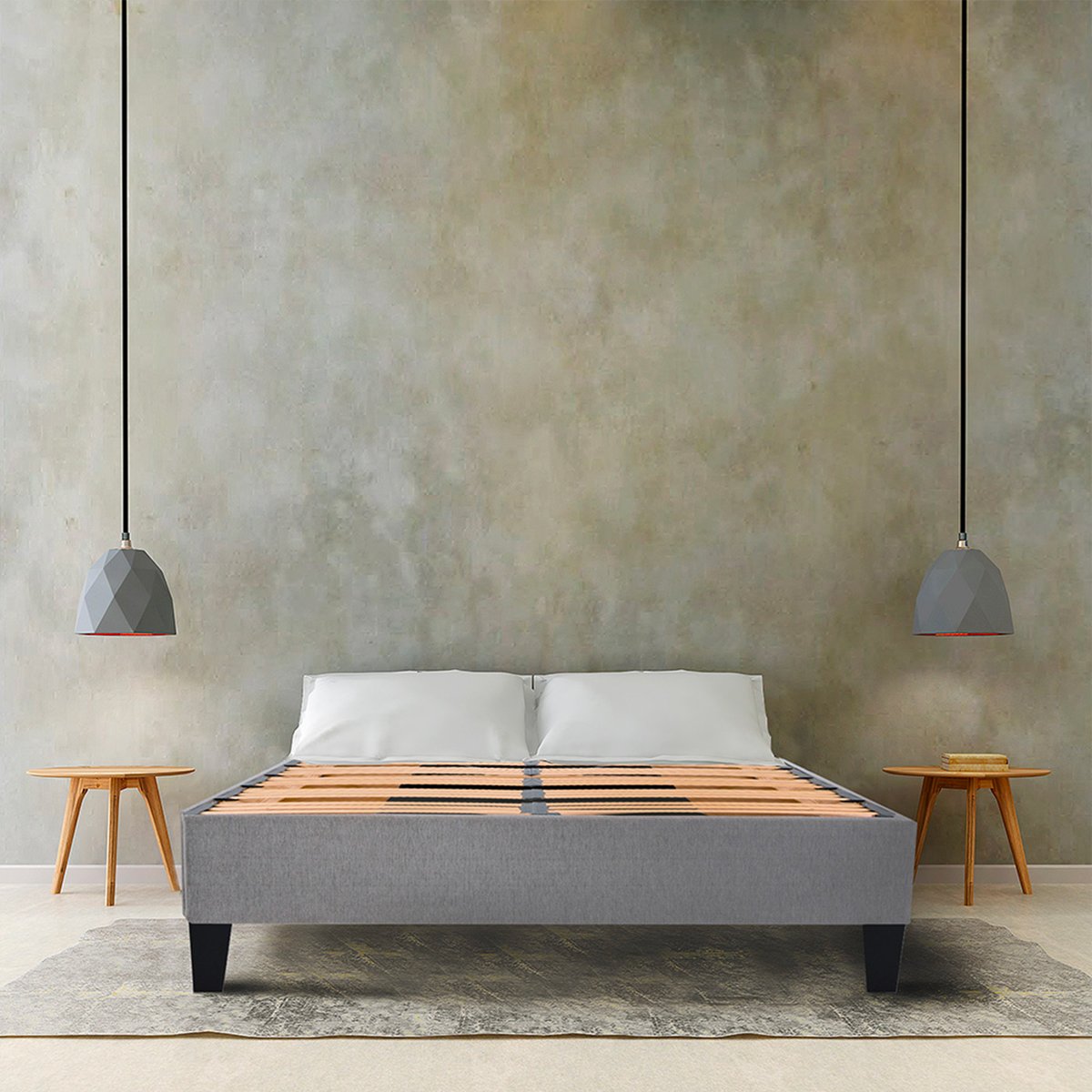 Sommier à lattes en bois Ergostar 180x200 cm Coloris Gris clair Livré en kit gris clair, BELLECOUR