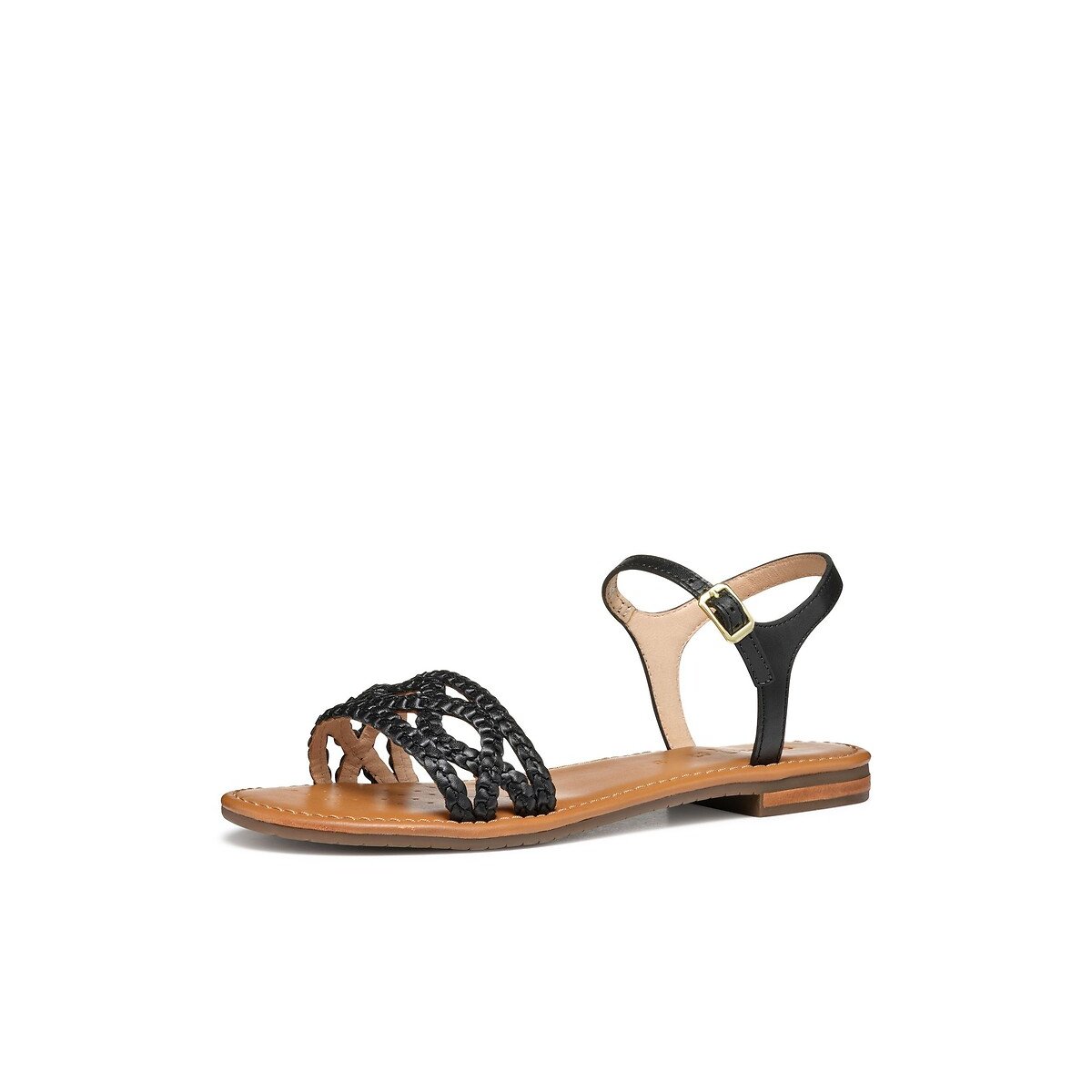 Sozy Leather Flat Sandals black, GEOX