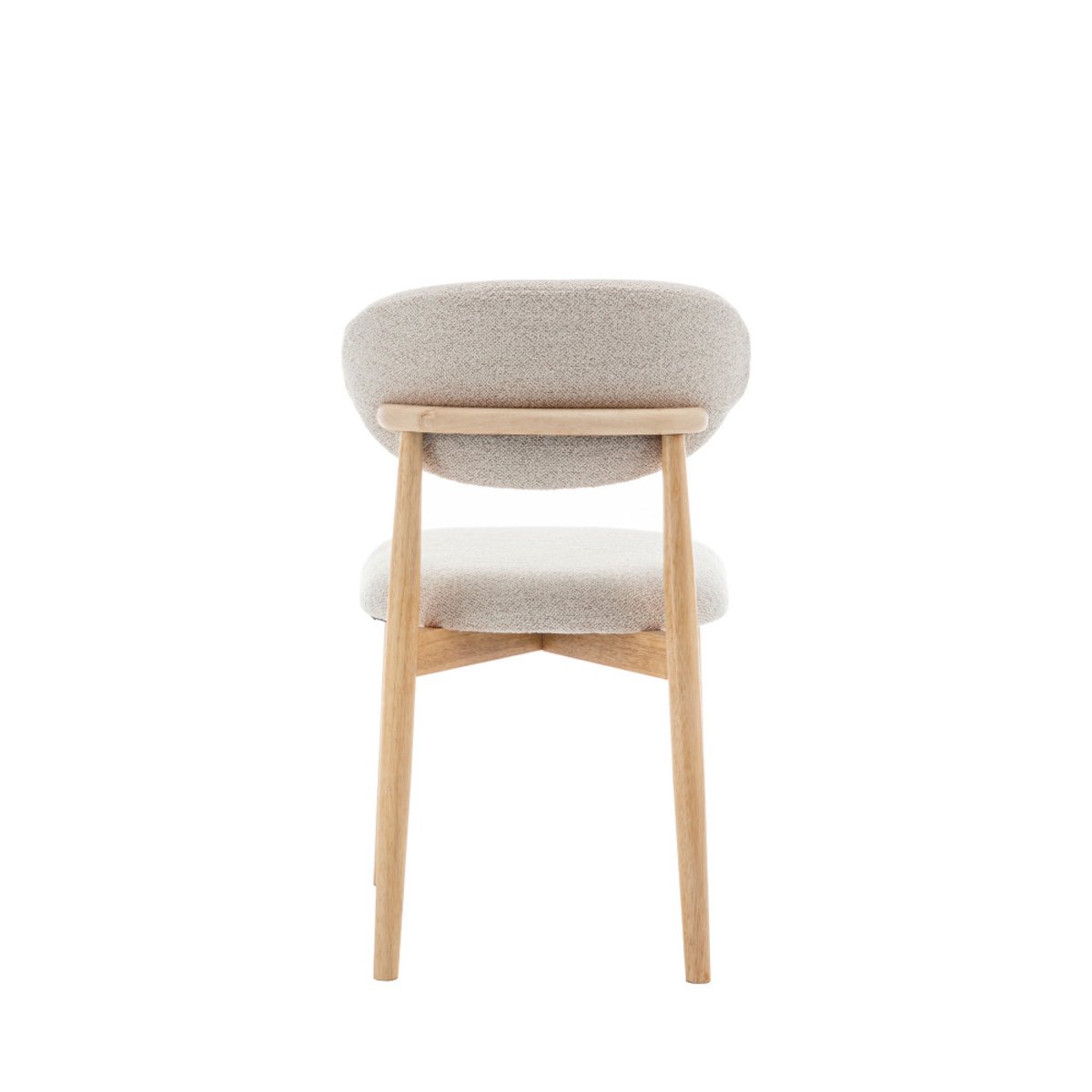 Lot de 2 chaises en tissu bouclette et bois- CLARA beige, DRAWER