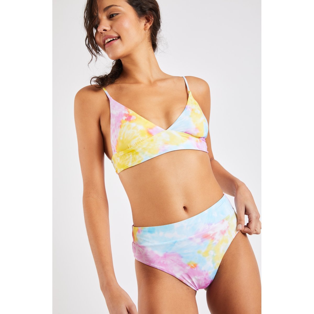 Bas de maillot taille haute Manha - COLORDYE multicolore, BANANA MOON