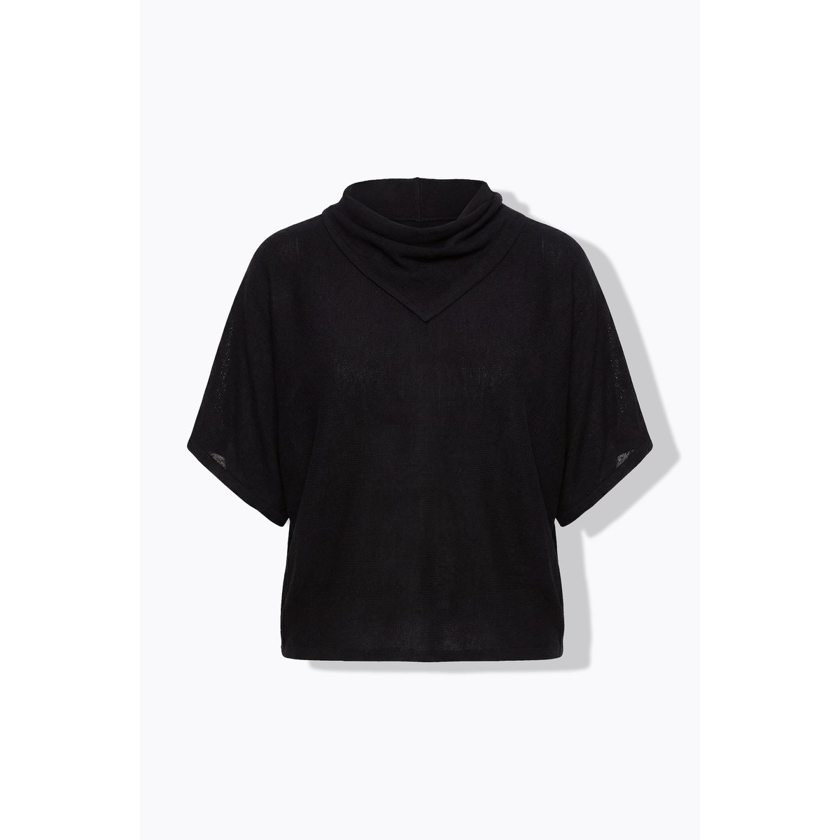 Pull, maille transversale, oversize noir, ULLA POPKEN
