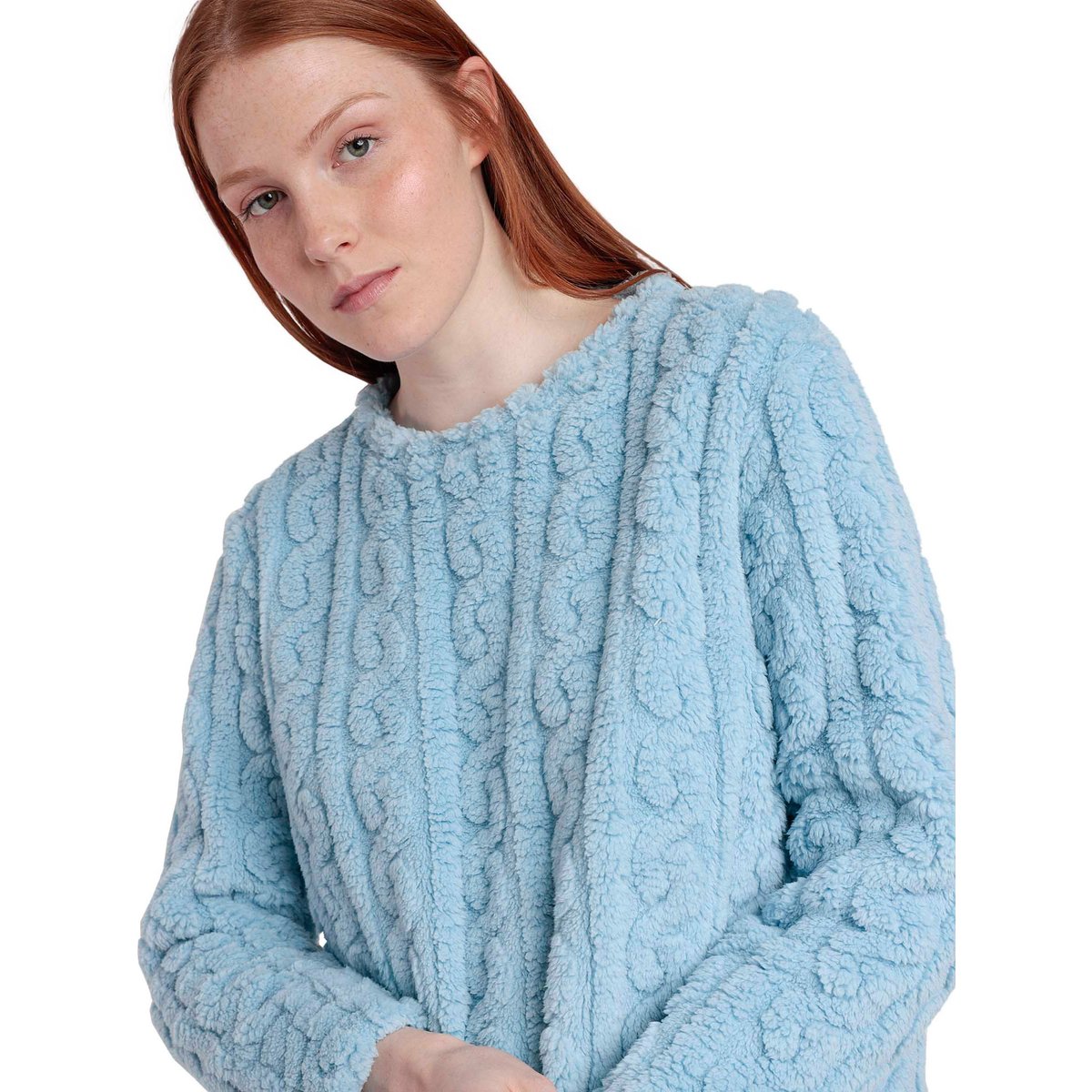 Pyjama pantalon top manches longues Chains bleu, ADMAS