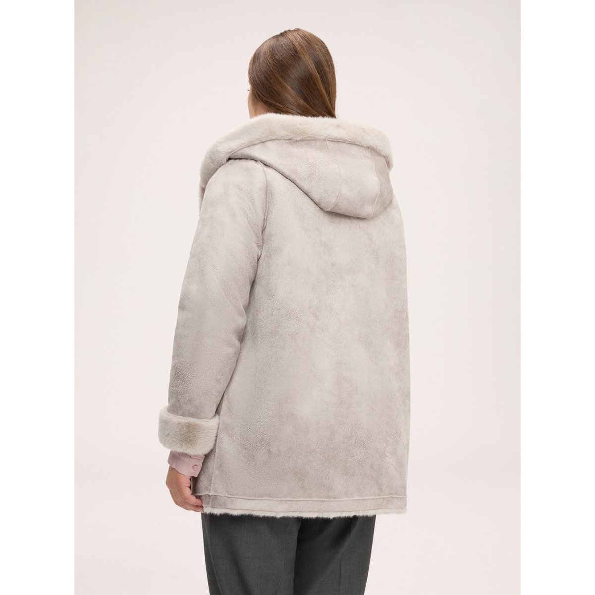 Manteau soft touch réversible gris, FIORELLA RUBINO