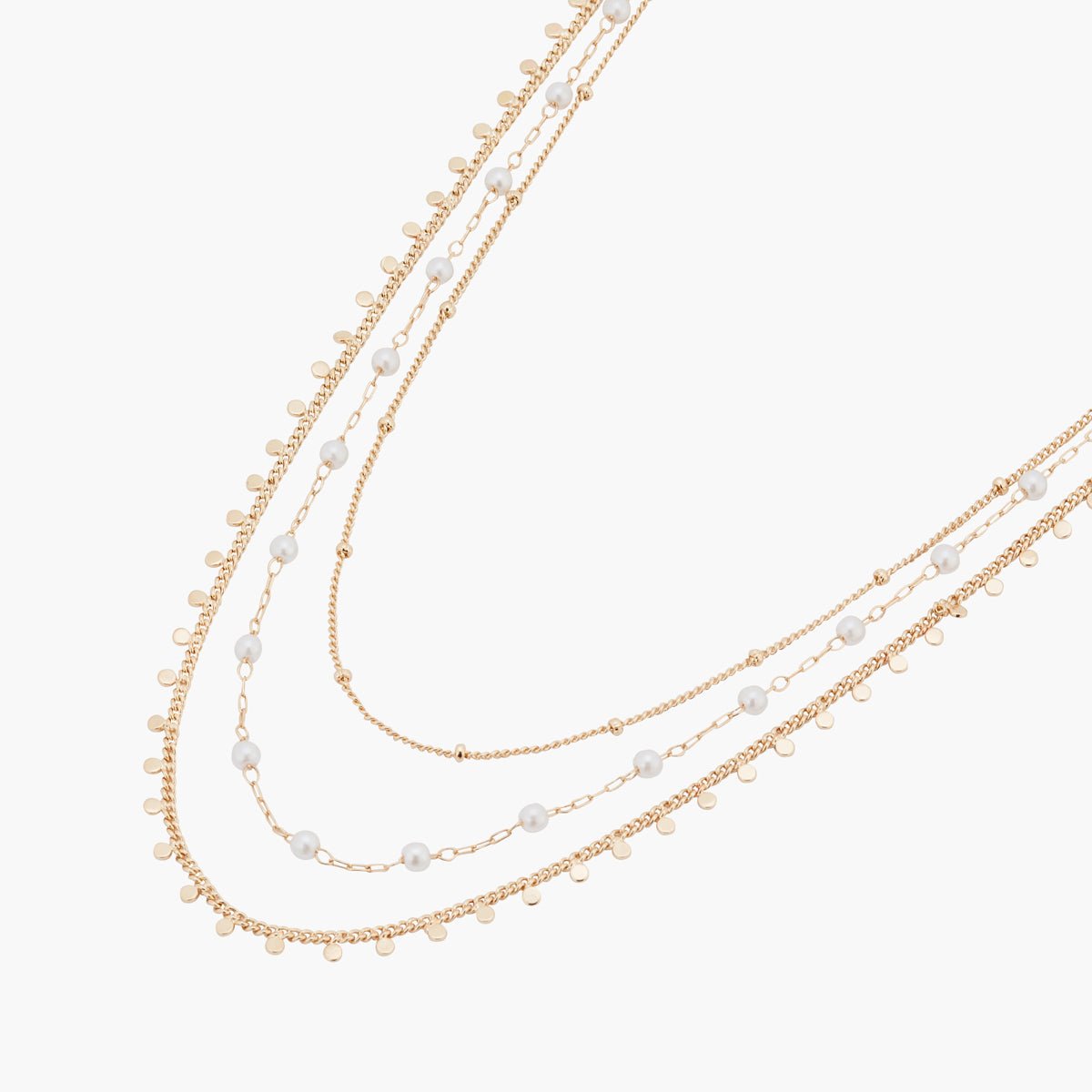 Collier 3 rangs avec perles doré, BALABOOSTE