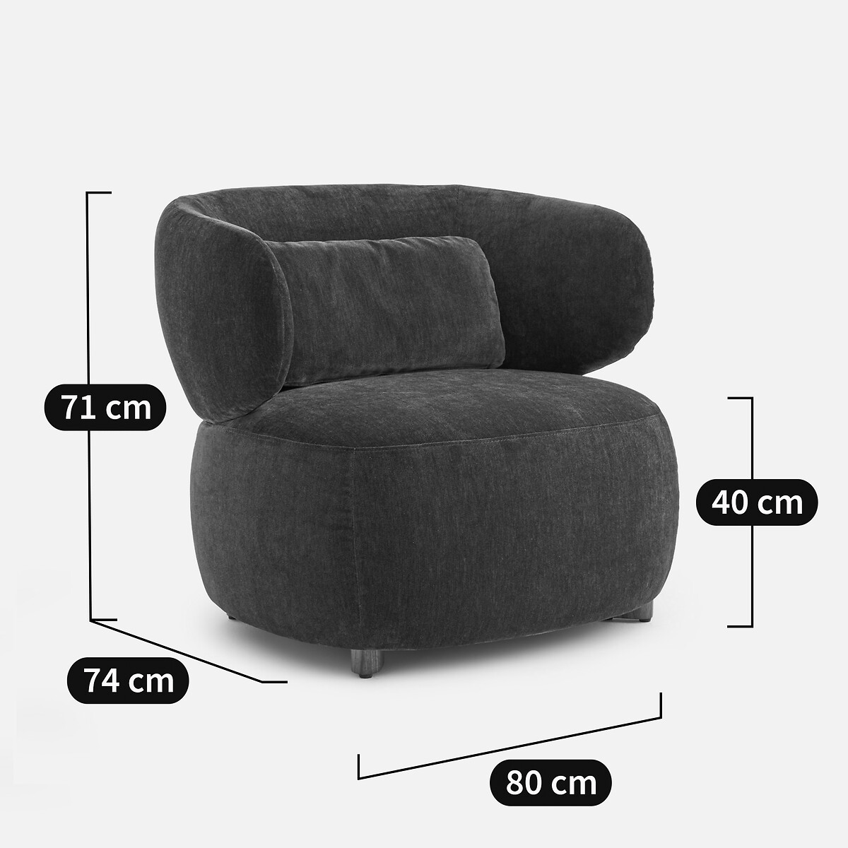 Fluwelen fauteuil, MODALIE, ontwerp Emmanuel Gallina bordeaux rood, AM.PM X EMMANUEL GALLINA