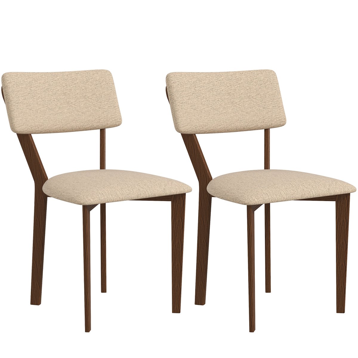 Chaise de salle à manger Polyester Beige beige, marron foncé, HOMCOM