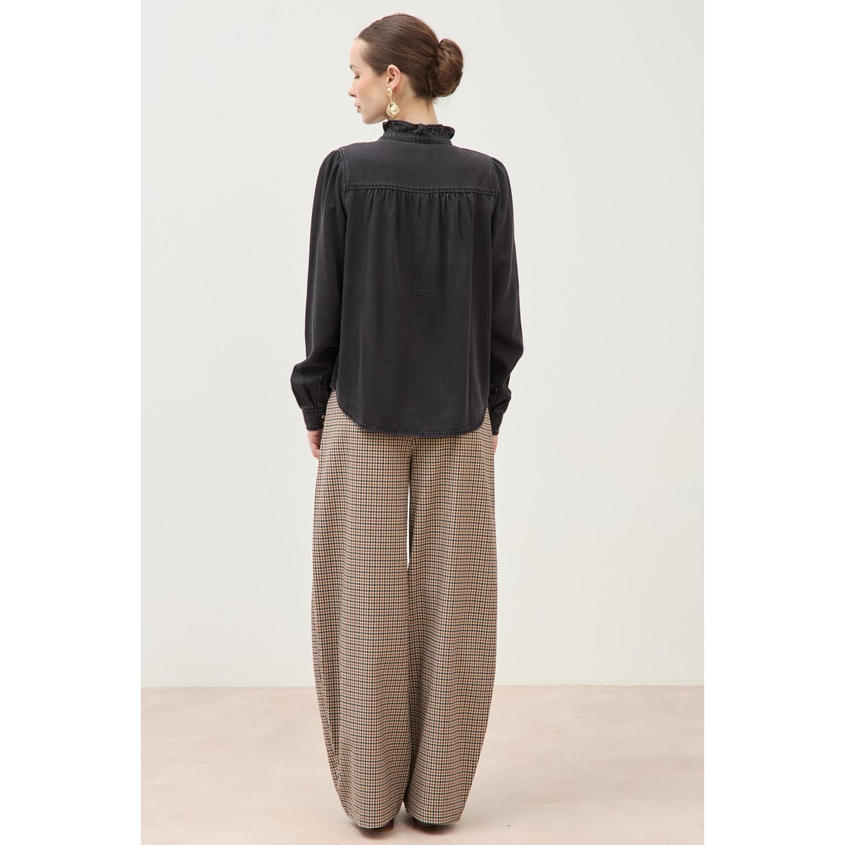 Chemise en jeans manches longues denim noir, BONOBO