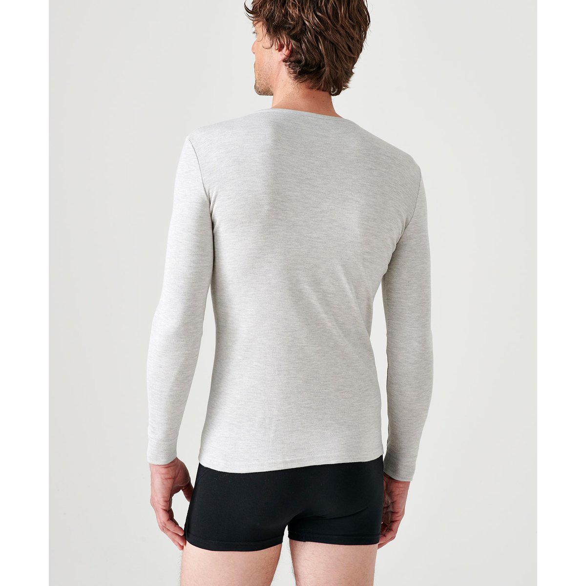 T-shirt manches longues Thermolactyl gris chiné, DAMART