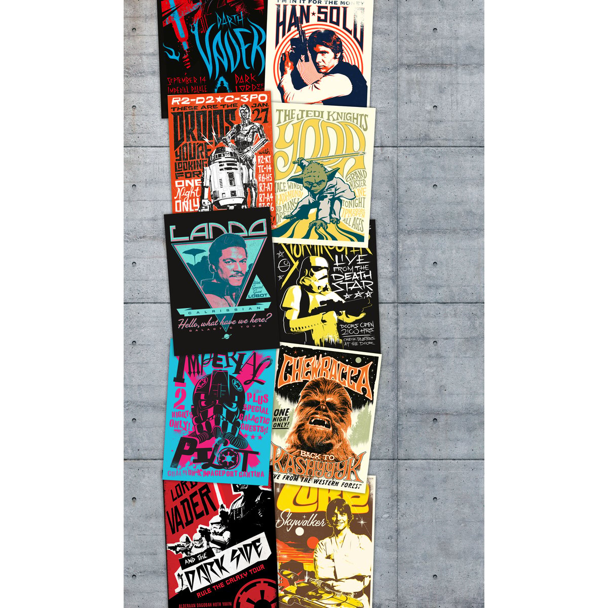 Papier peint Komar - Star Wars Rock on Wall - 120 x 200 cm multicolore, HEXOA