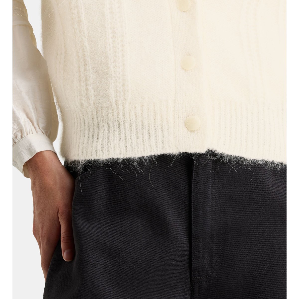 Gilet tricot fira lainé écru, GALERIES LAFAYETTE